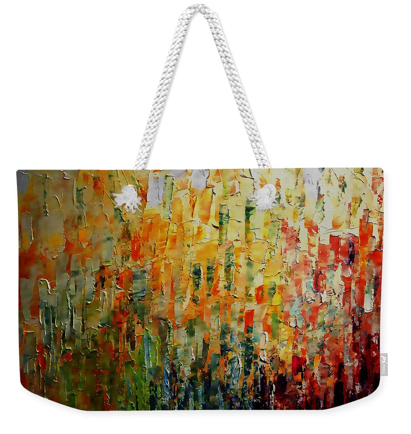 Deep Weekender Tote Bag featuring the painting Deep Garden by Linda Bailey