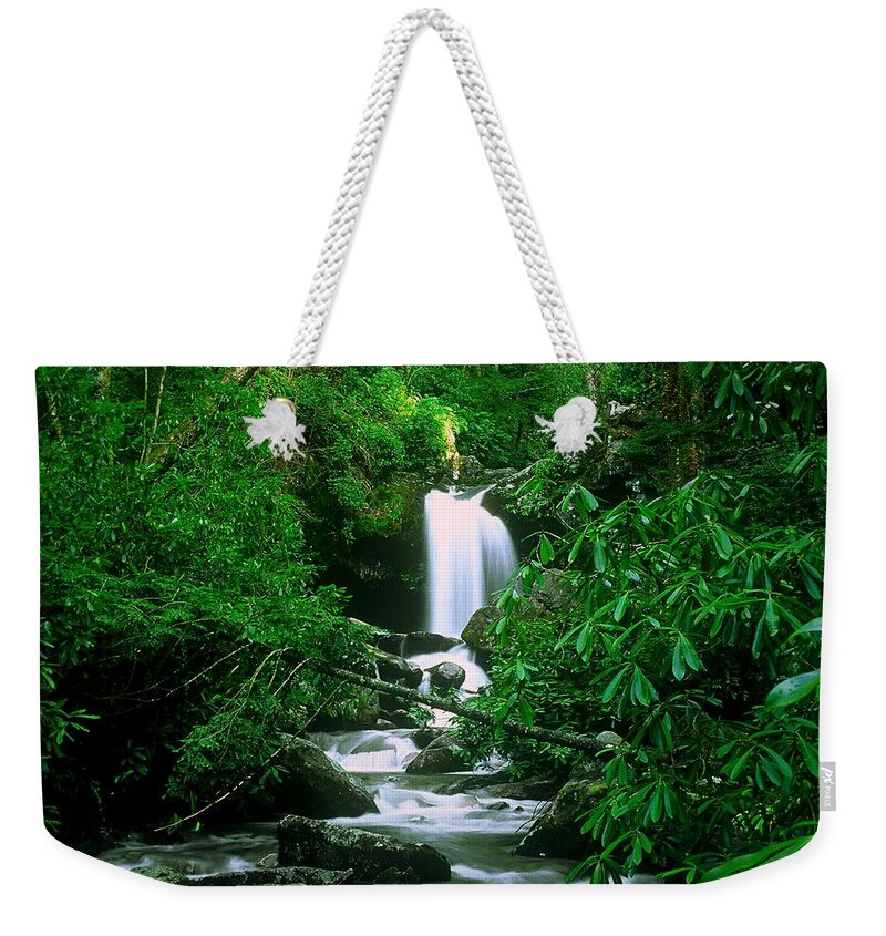 Waterfall Weekender Tote Bag featuring the photograph Deep In The Smoky Mountains by Rodney Lee Williams