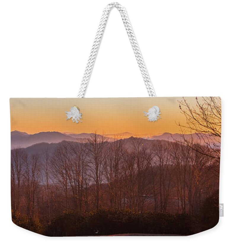Sunrise Weekender Tote Bag featuring the photograph Deep Orange Sunrise by D K Wall