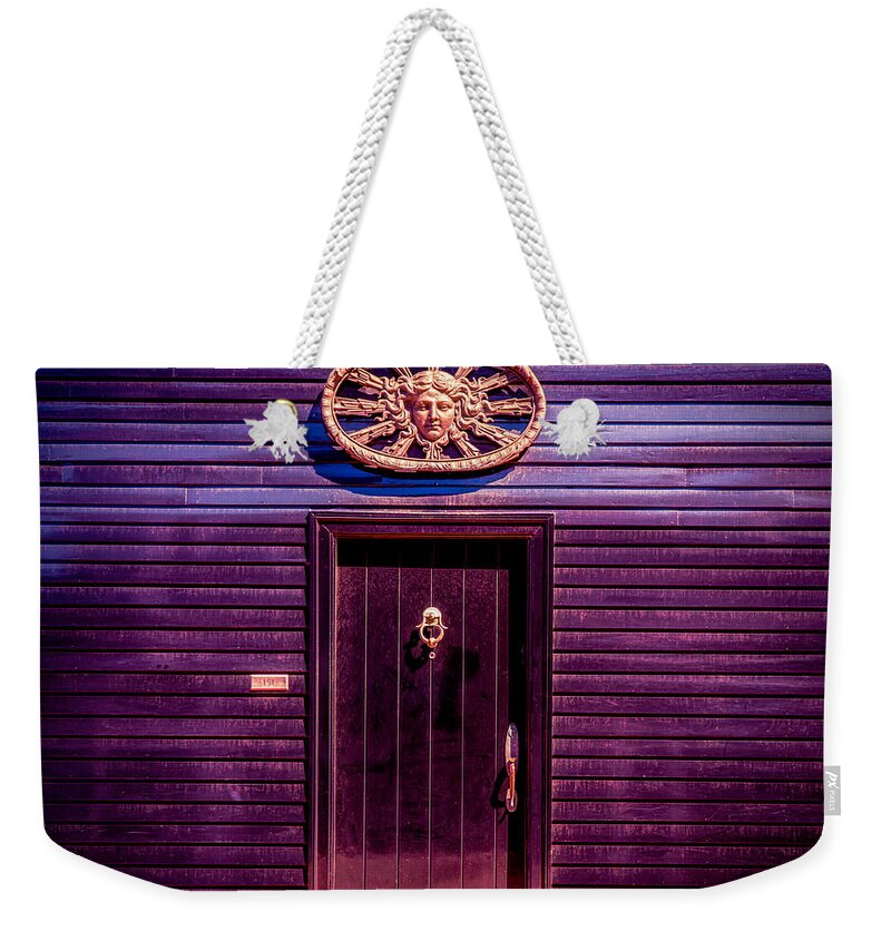 Deep Purple Door Weekender Tote Bag featuring the photograph Deep Purple door by Lilia S