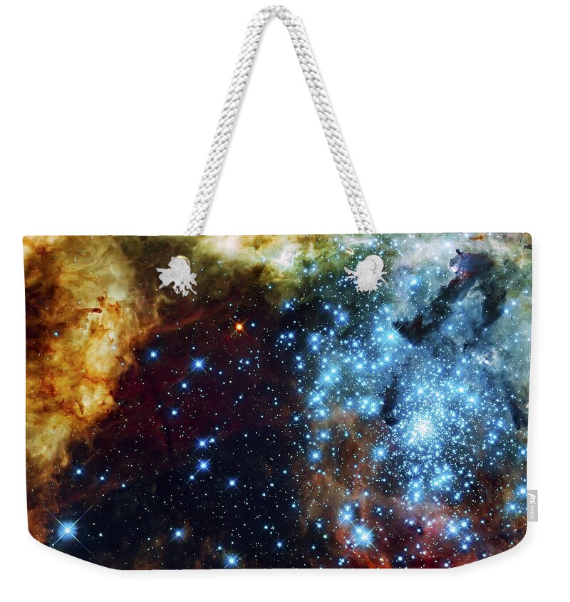 Nebula Weekender Tote Bag featuring the photograph Deep Space Fire and Ice 2 by Jennifer Rondinelli Reilly - Fine Art Photography