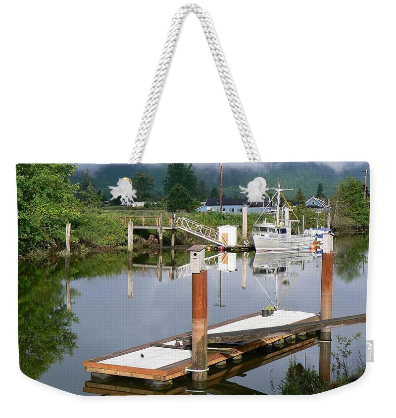 Water Weekender Tote Bag featuring the photograph Deep Water Channel by Pamela Patch