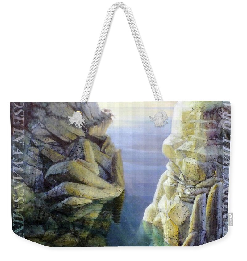 Discernment Weekender Tote Bag featuring the painting Deep Water by Graham Braddock