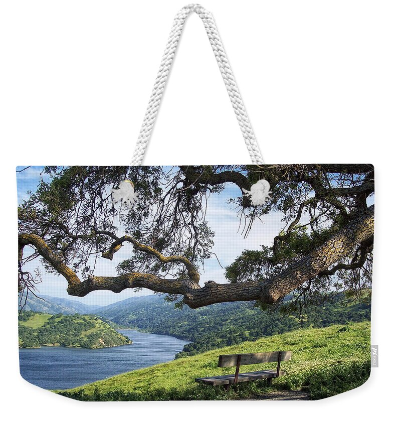 California Weekender Tote Bag featuring the photograph Del Valle Reservoir by Donna Blackhall