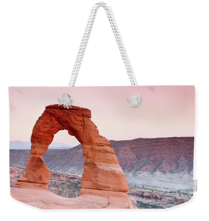 Delicate Arch Weekender Tote Bag featuring the photograph Delicate Arch Sunset 2 by Nicholas Blackwell