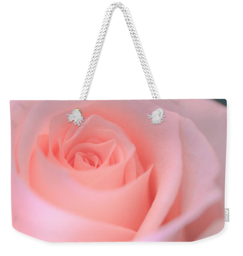 Beautiful Weekender Tote Bag featuring the photograph Delicate Pink Rose by Joni Eskridge