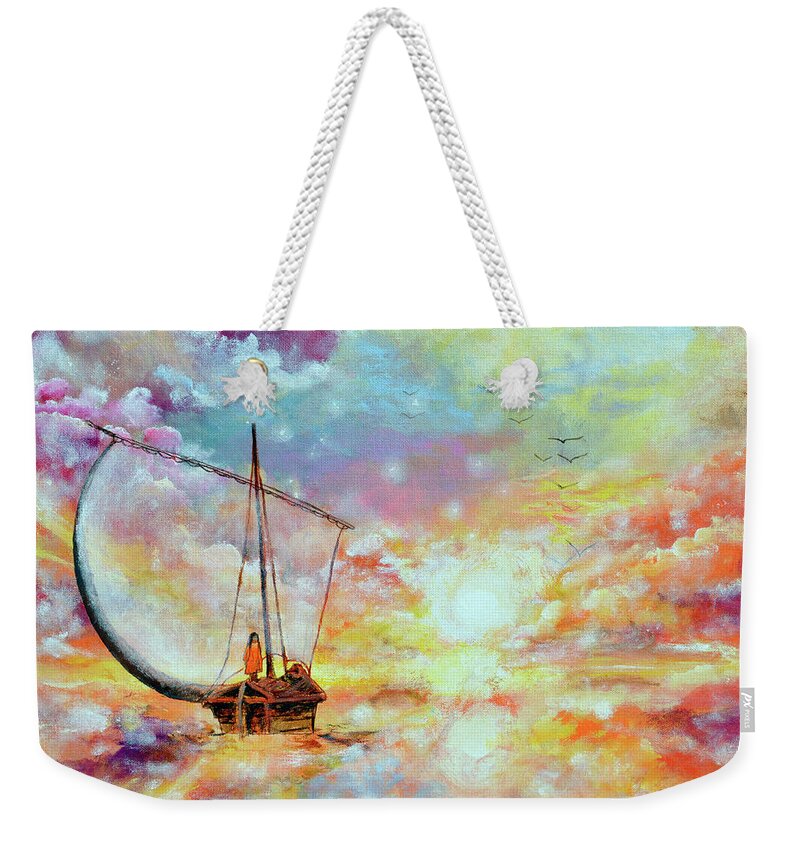 Paramhansa Yogananda Weekender Tote Bag featuring the painting Deliver Us From Delusion by Ashleigh Dyan Bayer