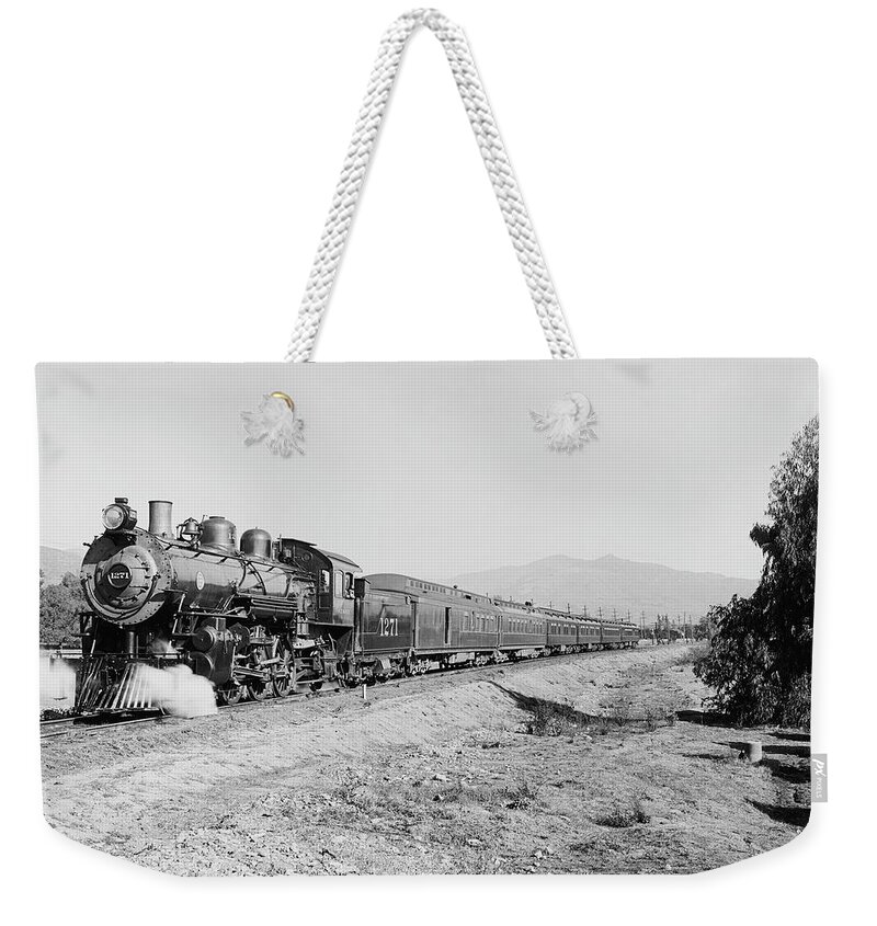 Vintage Train Weekender Tote Bag featuring the photograph Deluxe Overland Limited Passenger Train by War Is Hell Store