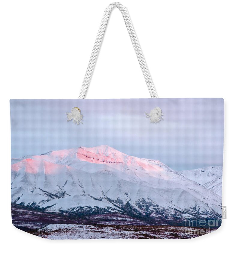 2015 Weekender Tote Bag featuring the photograph Denali - Alpenglow 2 by Mary Carol Story