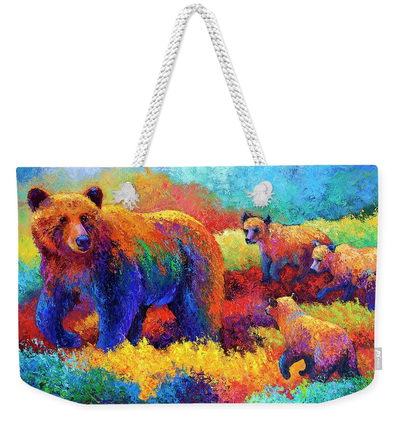 Bear Bears Weekender Tote Bag featuring the painting Denali Family by Marion Rose