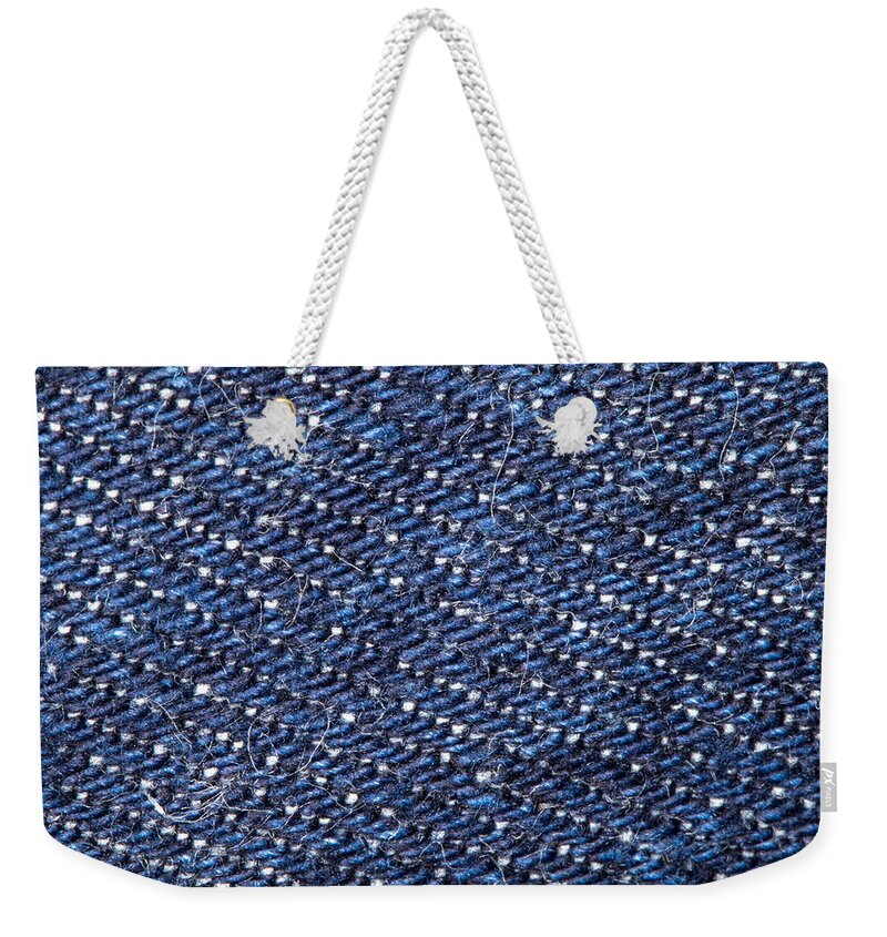 Texture Weekender Tote Bag featuring the photograph Denim 674 by Michael Fryd