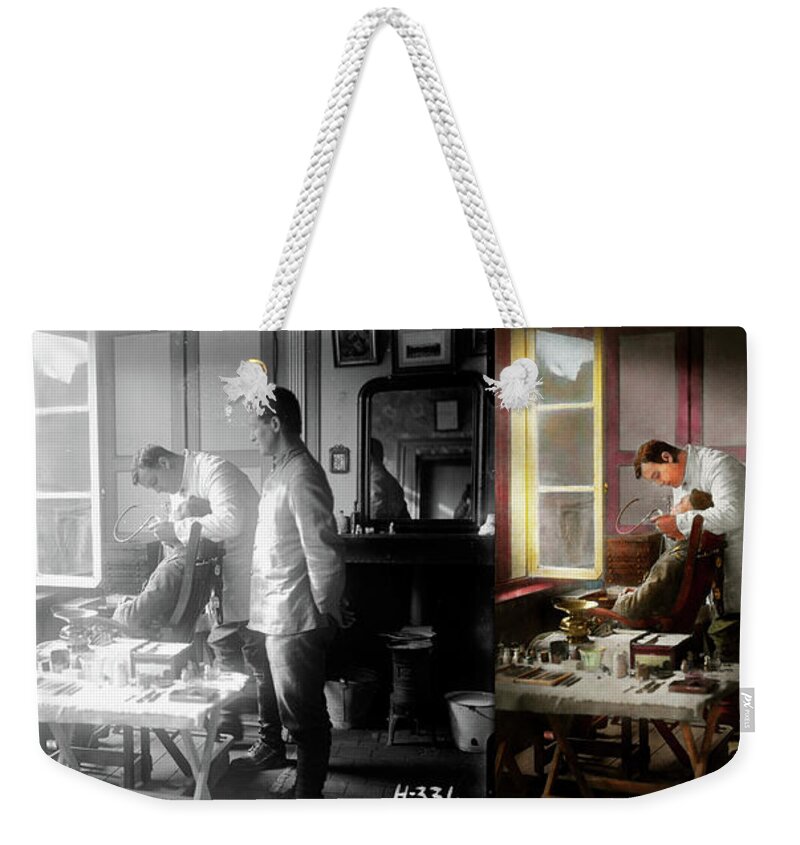 Self Weekender Tote Bag featuring the photograph Dentist - The horrors of war 1917 - Side by Side by Mike Savad