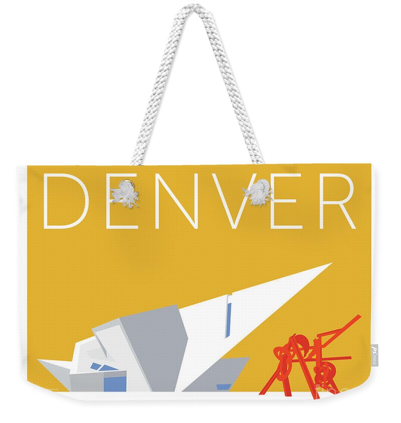 Denver Weekender Tote Bag featuring the digital art DENVER Art Museum/Gold by Sam Brennan