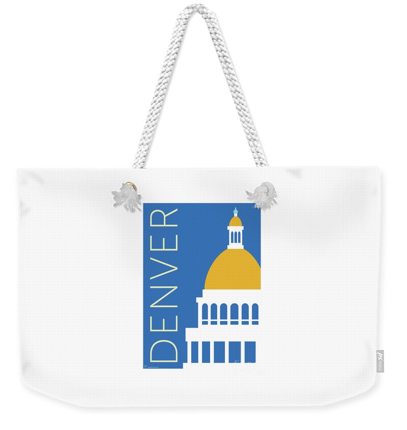 Denver Weekender Tote Bag featuring the digital art DENVER Capitol/Blue by Sam Brennan