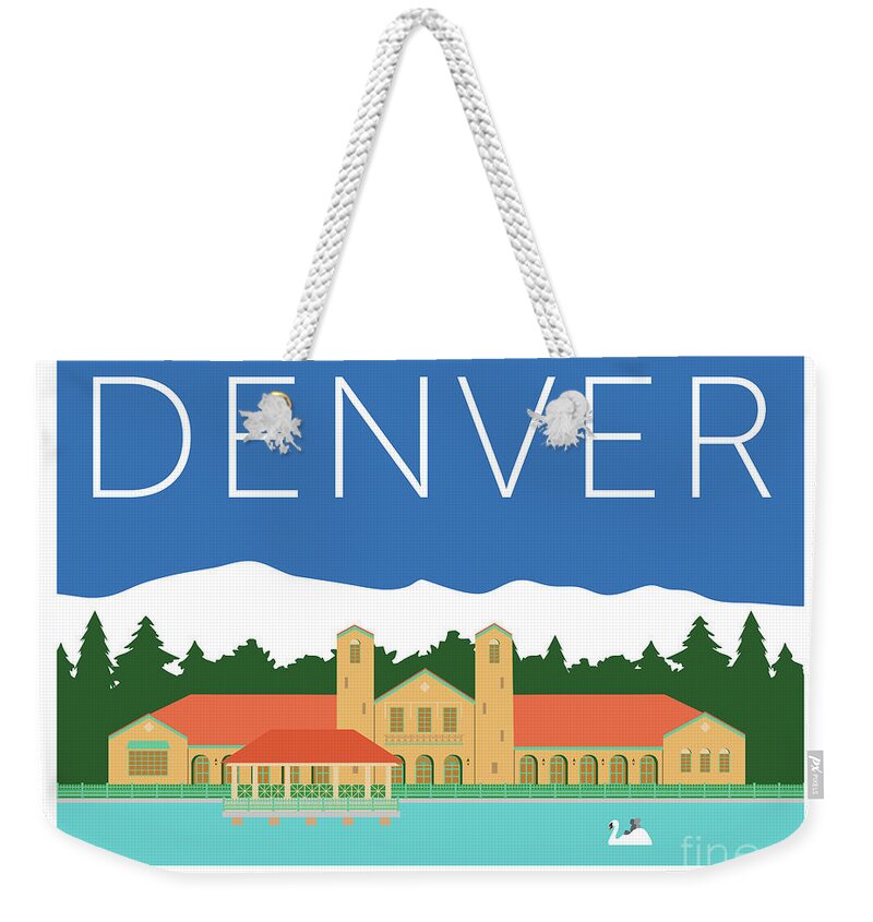 Denver Weekender Tote Bag featuring the digital art DENVER City Park/Blue by Sam Brennan