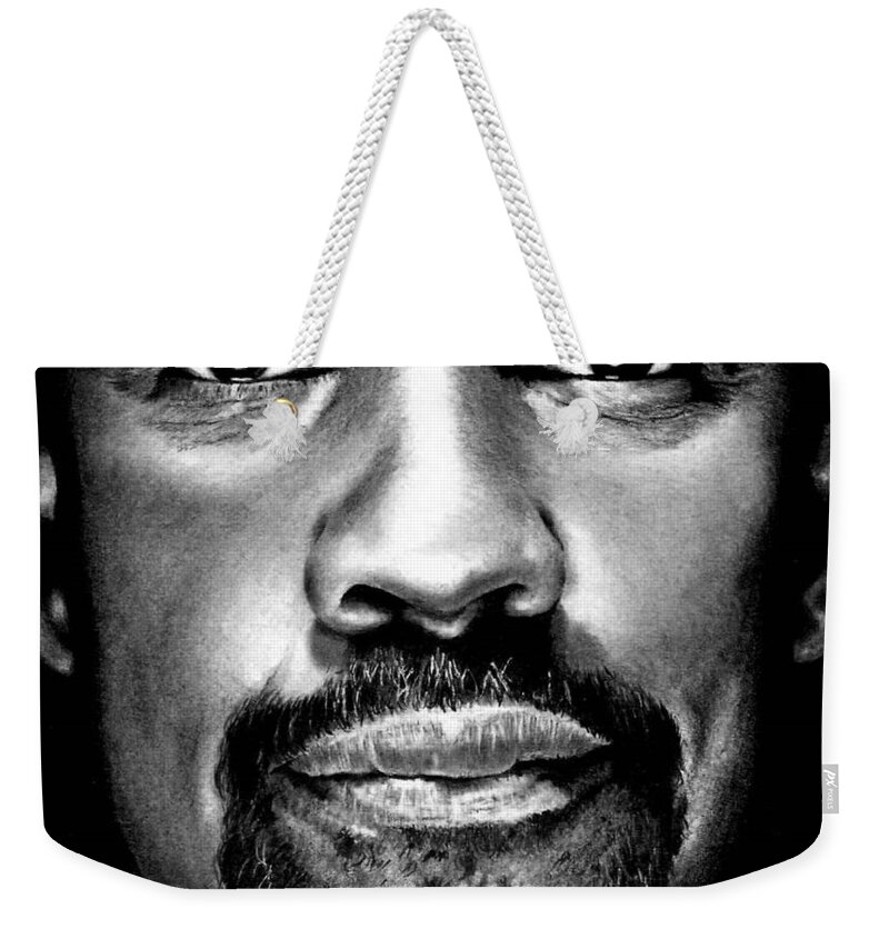 Denzel Washington Weekender Tote Bag featuring the drawing Denzel Washington by Rick Fortson