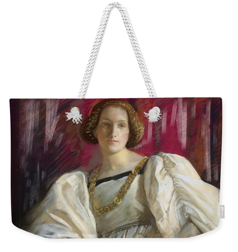 Edwin Abbey Austin Weekender Tote Bag featuring the painting Desdemona by Edwin Abbey Austin