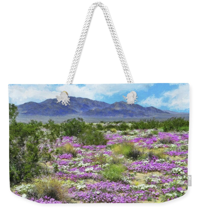 Mojave Weekender Tote Bag featuring the painting Desert California, Nbr 2B by Will Barger
