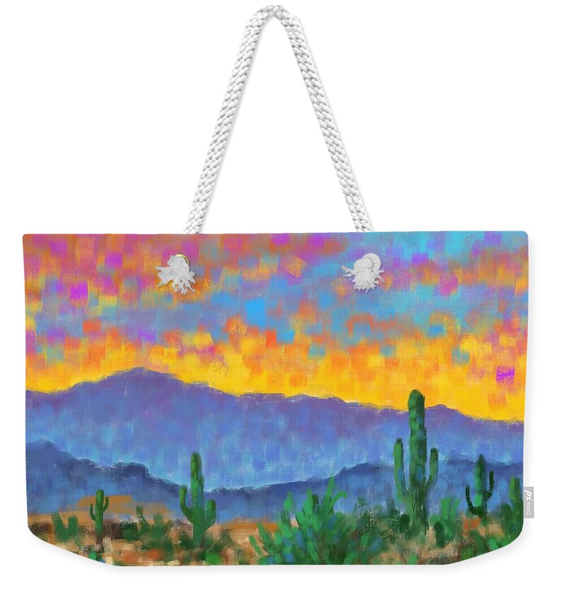 Desert Weekender Tote Bag featuring the digital art Desert Dream by David G Paul
