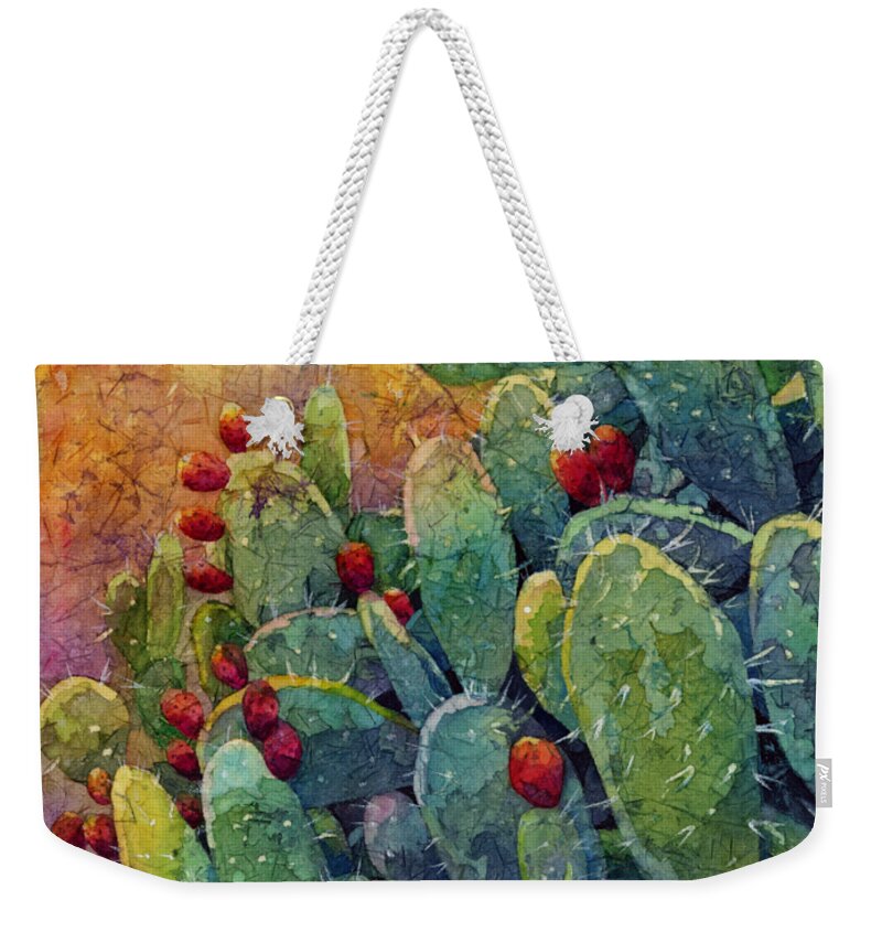 Cactus Weekender Tote Bag featuring the painting Desert Gems 2 by Hailey E Herrera