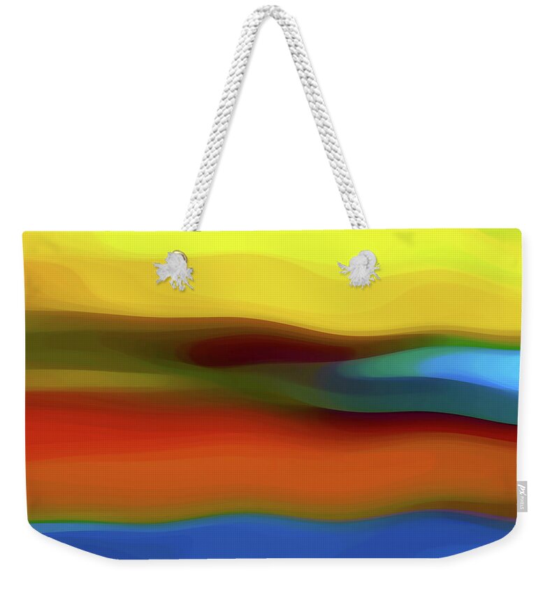 Abstract Weekender Tote Bag featuring the digital art Desert River Landscape by Amy Vangsgard