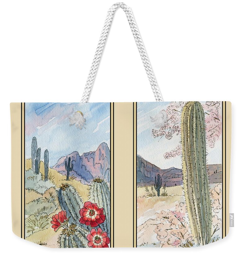Desert Weekender Tote Bag featuring the painting Desert Sands by Marilyn Smith
