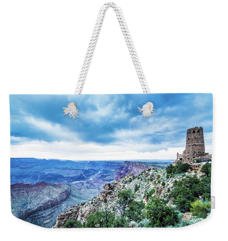 Arizona Weekender Tote Bag featuring the photograph Desert view tower, Grand Canyon by Mati Krimerman