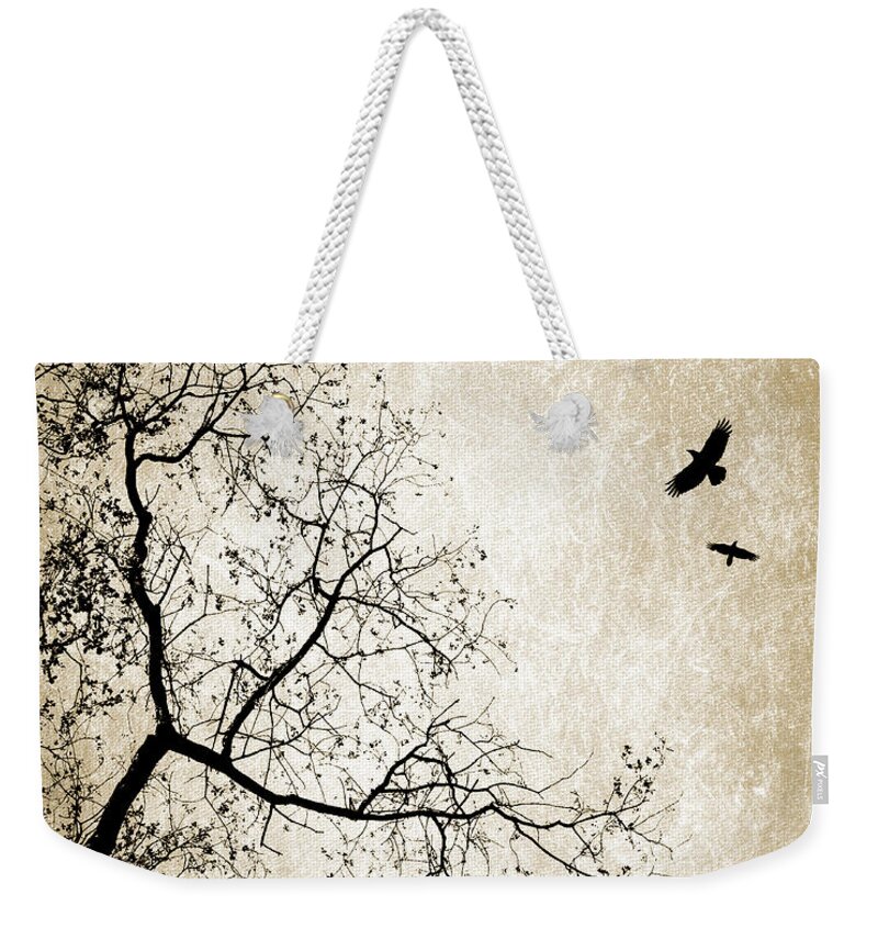 Landscape Weekender Tote Bag featuring the digital art Design 24 Sepia by Lucie Dumas