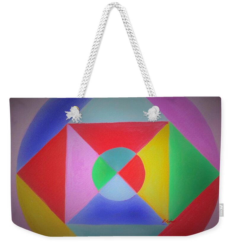 Abstract Weekender Tote Bag featuring the painting Design number one by Denise F Fulmer