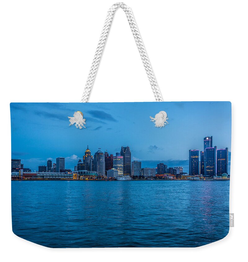Detroit Weekender Tote Bag featuring the photograph Detroit Skyline by Pravin Sitaraman