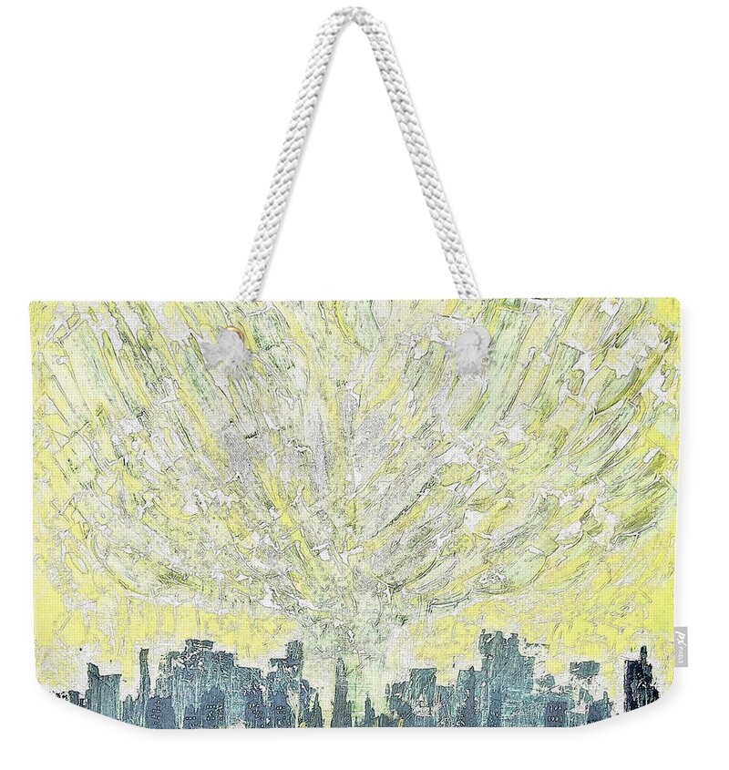 City Digital Arwork Weekender Tote Bag featuring the painting DG1 - yes heart D1 by KUNST MIT HERZ Art with heart