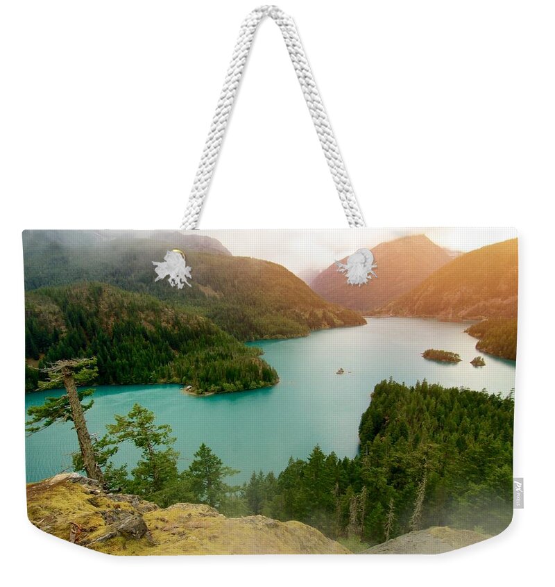 Diablo Lake Weekender Tote Bag featuring the photograph Diablo Lake by Julius Reque