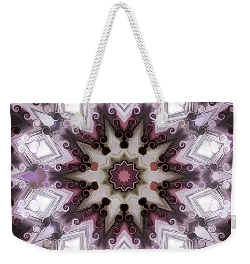 Mandala Art Weekender Tote Bag featuring the painting Diamond by Jeelan Clark