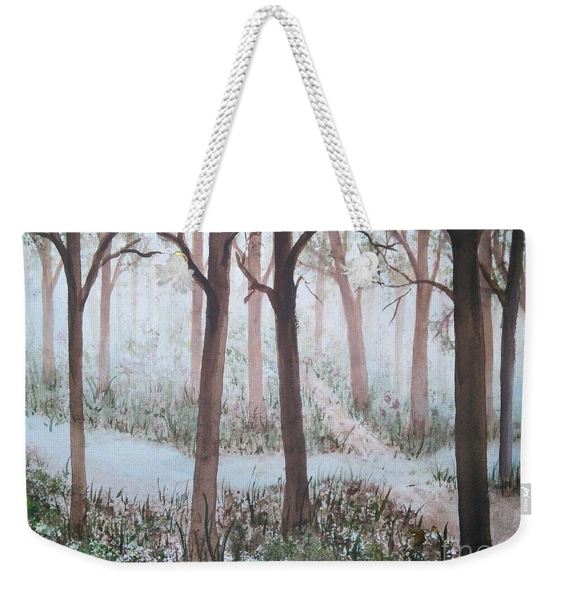 Stream Crossing Path Weekender Tote Bag featuring the painting Different Paths by Susan Nielsen
