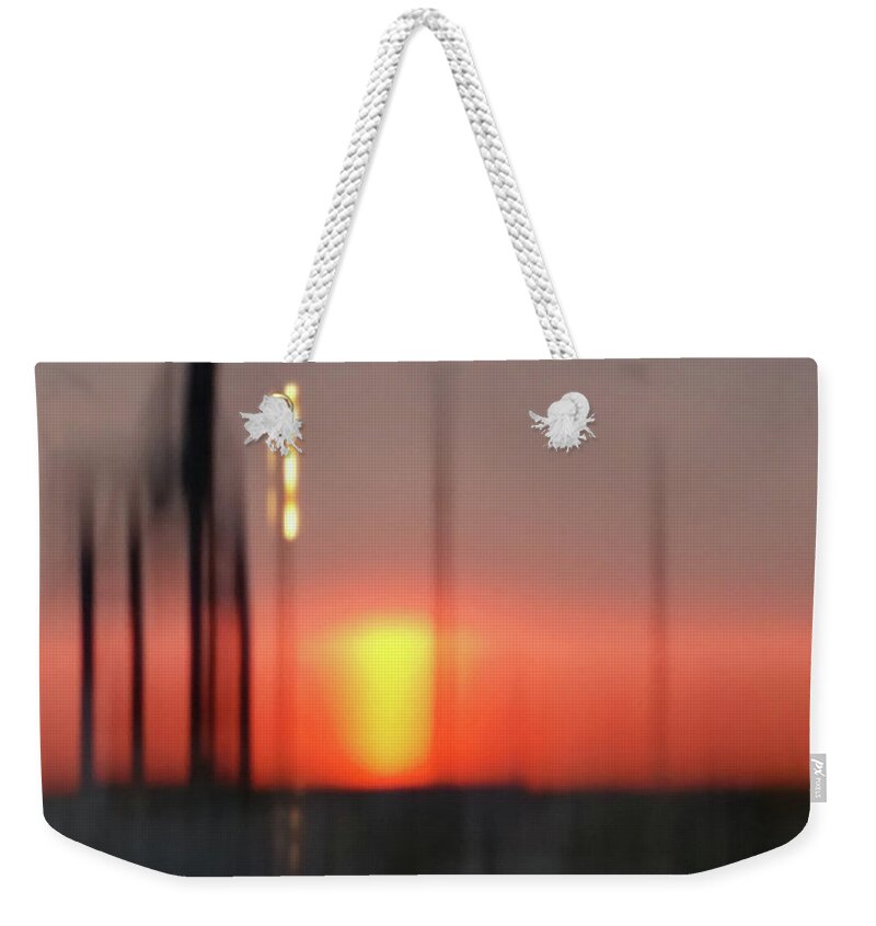 England Weekender Tote Bag featuring the photograph Diffused Sunset by Leah Palmer
