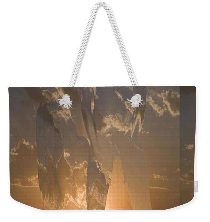 Sky Clouds Woman Girl Lady Abstract Nude Weekender Tote Bag featuring the photograph Diffusion by Andrea Lawrence