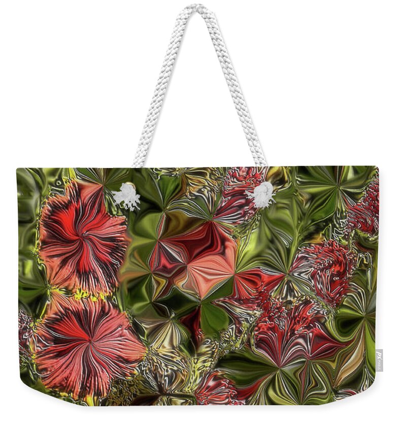 Flowers Weekender Tote Bag featuring the digital art Digital Garden V by Leo Symon