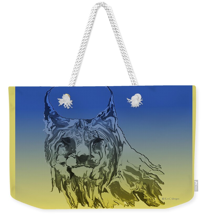 Lynx Weekender Tote Bag featuring the digital art Montana Lynx 2 by Kae Cheatham