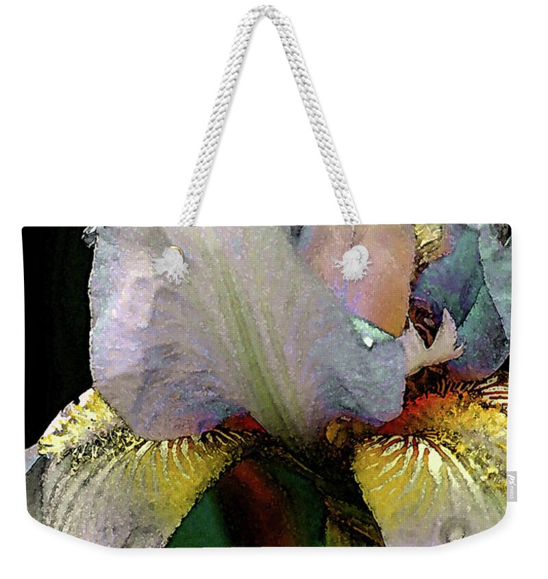 Digital Painting Weekender Tote Bag featuring the photograph Digital Painting White Iris 9932 DP_2 by Steven Ward