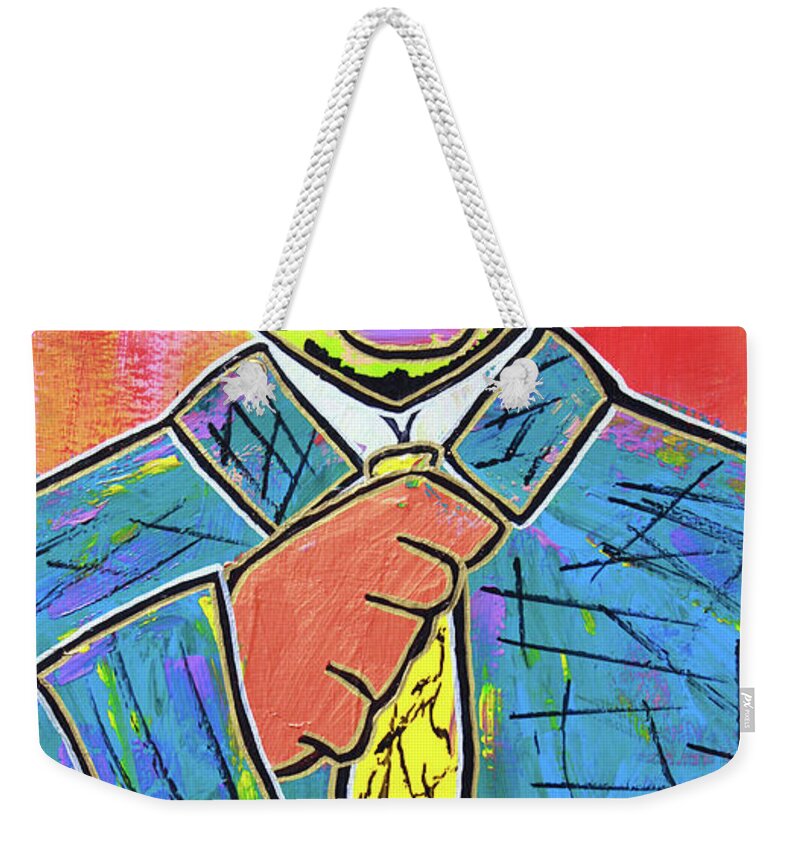  Weekender Tote Bag featuring the painting Dipped and Dapper by Odalo Wasikhongo