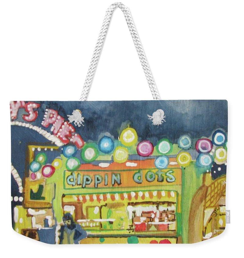Amusements Weekender Tote Bag featuring the painting Dippin the Dots by Patricia Arroyo
