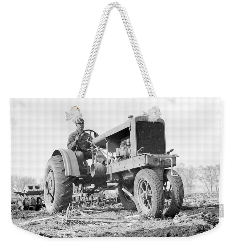 Disc Weekender Tote Bag featuring the photograph Discing The Field by Bonfire Photography