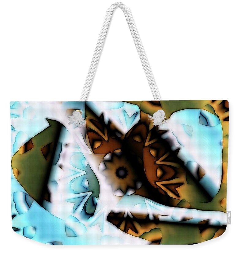 Abstract Weekender Tote Bag featuring the digital art Discontinuous Permafrost by Ronald Bissett