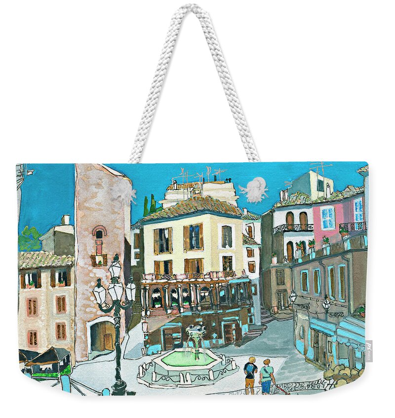 Historic Architecture Narnia Italia Hill Town C S Lewis Fantasy Impressionist Weekender Tote Bag featuring the painting Discovering the real Narnia - Umbria by Joan Cordell