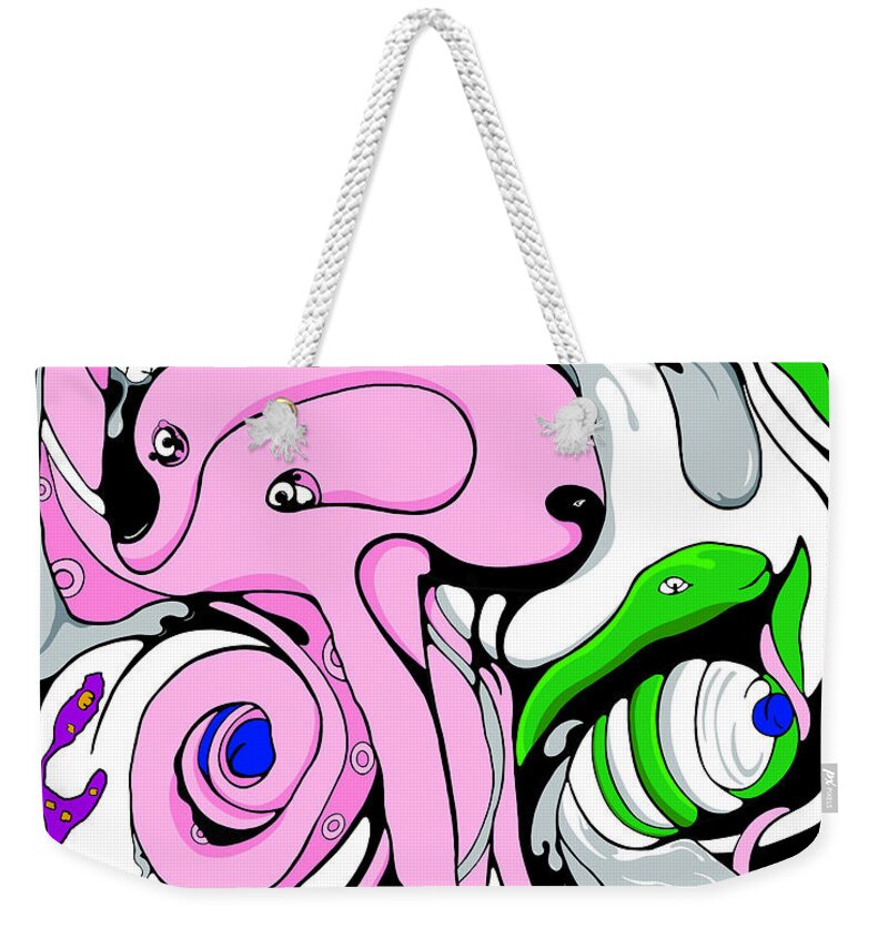 Vine Weekender Tote Bag featuring the drawing Disposed by Craig Tilley