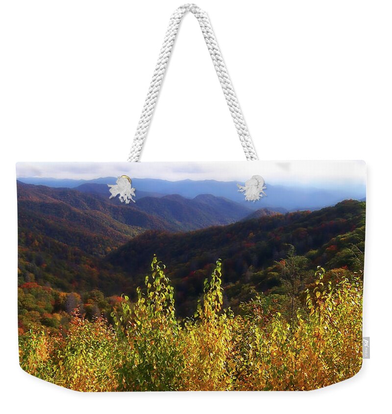 Tennessee Weekender Tote Bag featuring the photograph Distant Mountains of Tennessee by Phil Perkins