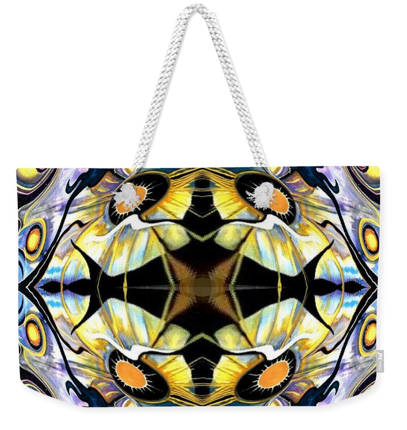  Weekender Tote Bag featuring the mixed media Distorted Serenity by Tracy McDurmon