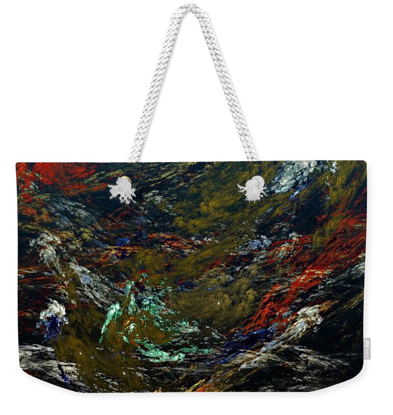 Fine Art Digital Art Weekender Tote Bag featuring the digital art Diving The Reef Series - Sea Floor Abstract by David Lane