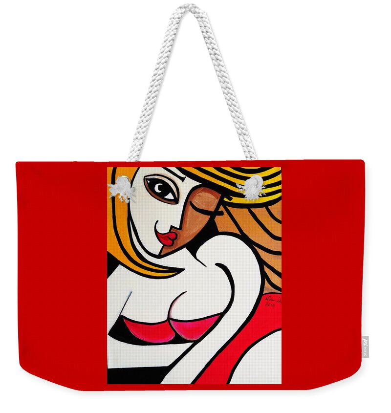 Southern Bell Weekender Tote Bag featuring the painting Dixie Southern Bell by Nora Shepley