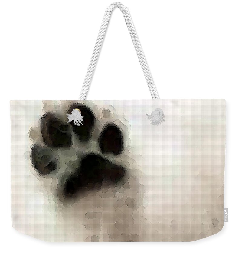Dog Weekender Tote Bag featuring the painting Dog Art - I Paw You by Sharon Cummings